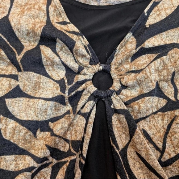 Christopher & Banks Black and Tan Leaf Cardigan - Picture 3 of 7